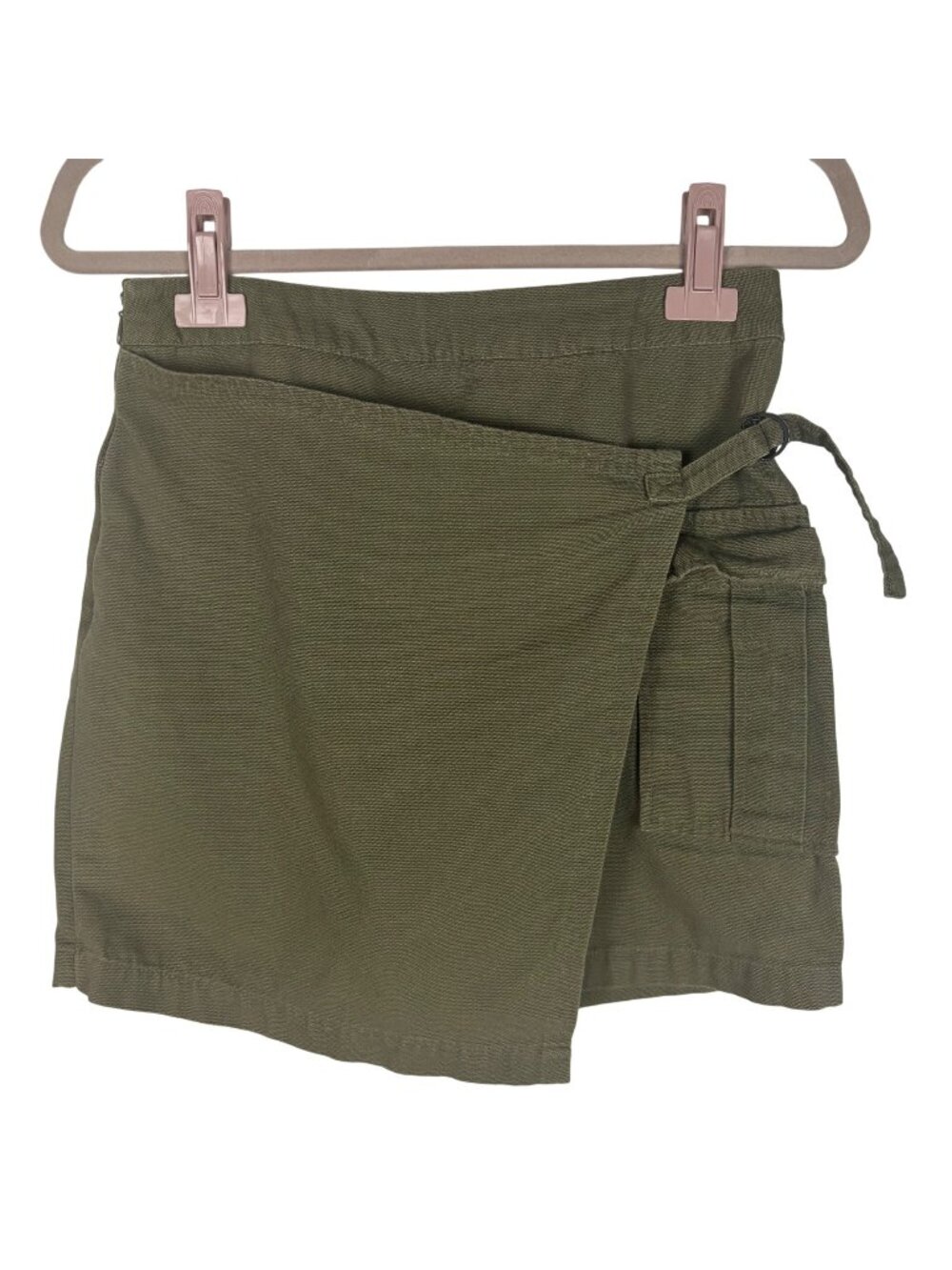 ✨3/$30 Urban Outfitters S Olive Green Wrap Skirt Y2K 100% Cotton